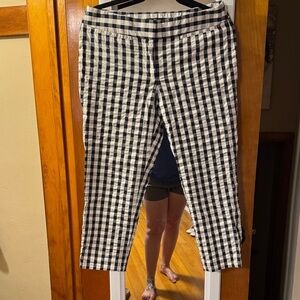 Navy blue and White Checkered Pants